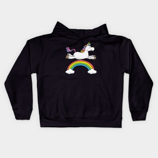 Unicorn with Rainbow and Clouds Kids Hoodie